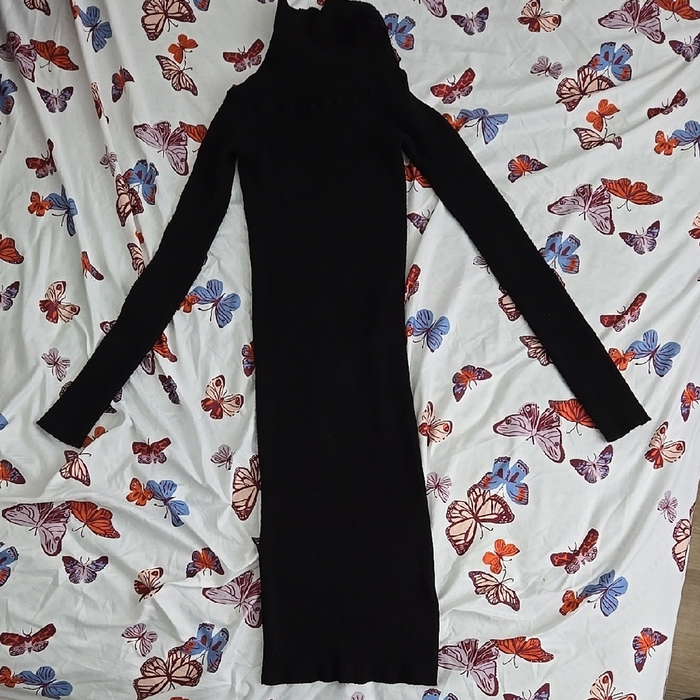 Elegant Black Turtleneck Dress